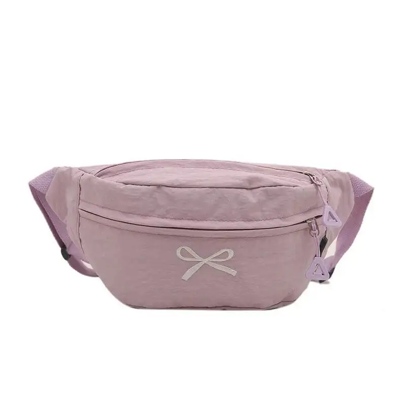 All Match Kawaii Bow Embroidery Chest Bags Korean Women Casual Y2k Aesthetic Shoulder Bag Vintage Simple Chic Handbags Crossbody