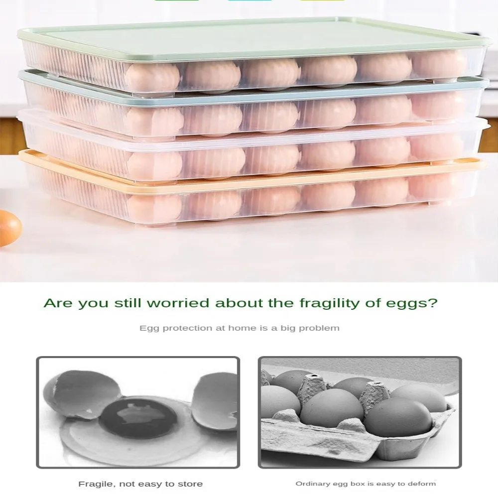 Eggs Tray Fridge Fresh Storage Organizer Tray Rack Sealing Storage Box Storage Container Egg Basket Eggs Holder