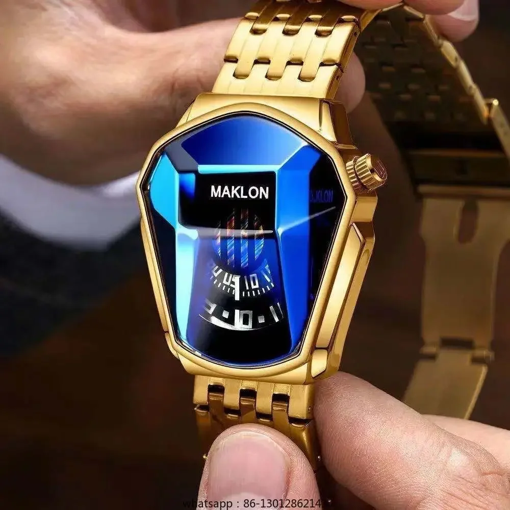 Genuine steel belt men's waterproof high-end handsome trend fashion steel belt quartz watch