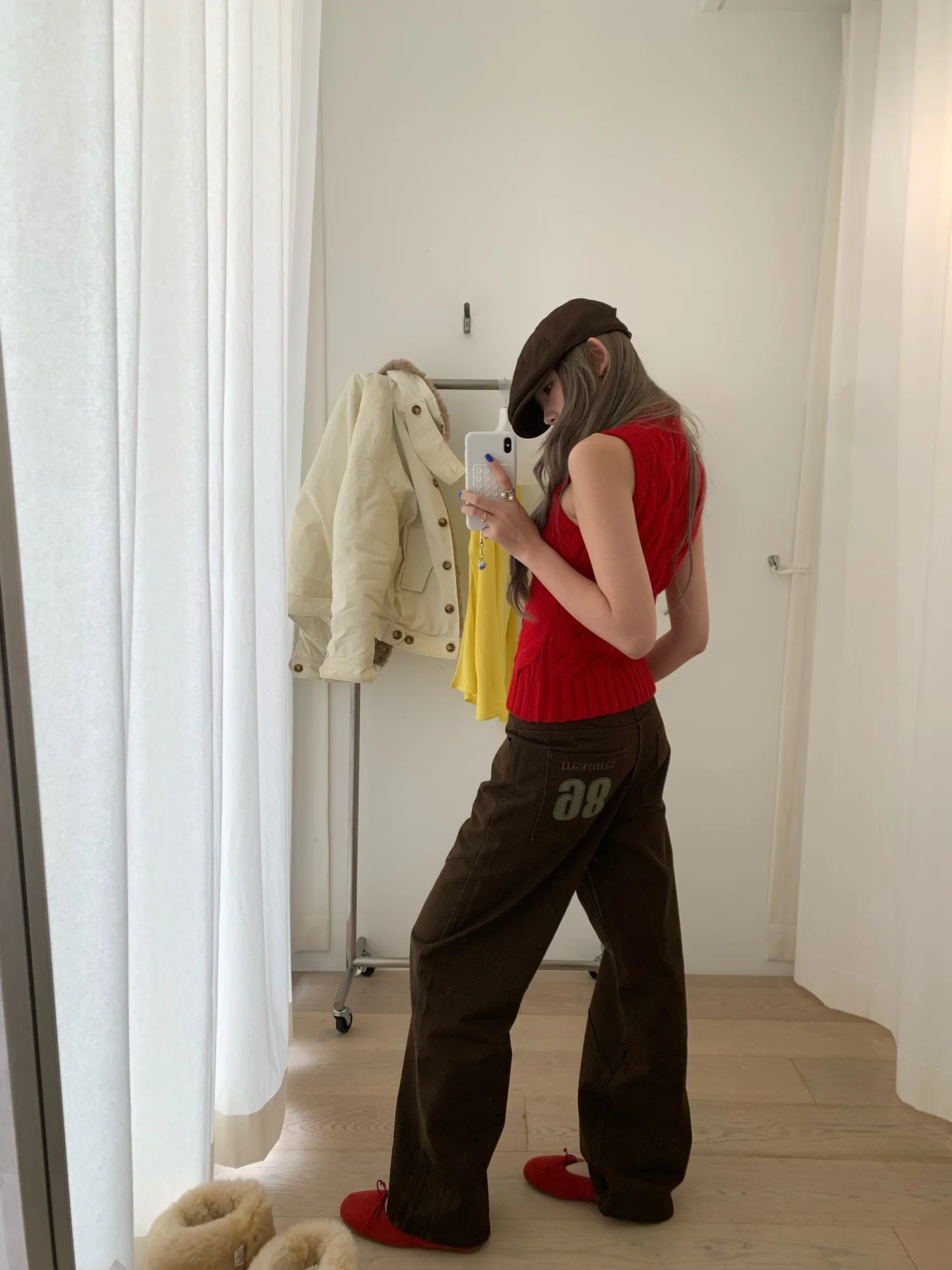 

Женские прямые джинсы с высокой талией, широкими штанинами, коричневые, из денима, повседневные хлопковые брюки для молодежи, зимняя одежда