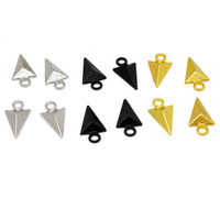 20Pcs Stainless Steel Black Solid Triangle Charms Cone Pendant for DIY Jewelry Necklace Earrings Pendant Making Accessories