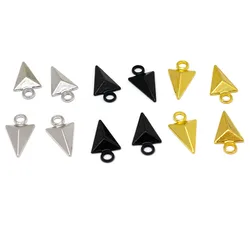 20Pcs Stainless Steel Charms Solid Triangle Charms Cone Pendant for DIY Jewelry Necklace Earrings Pendant Making Accessories