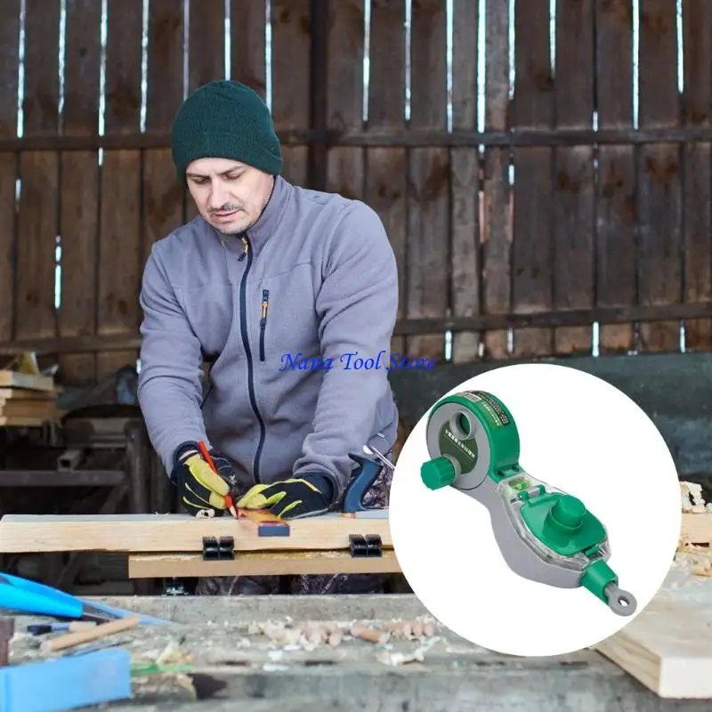 31GJ Manual Chalk Line Dispenser With Automatic Rewinding Mechanism For Professional Contractors And DIY Use