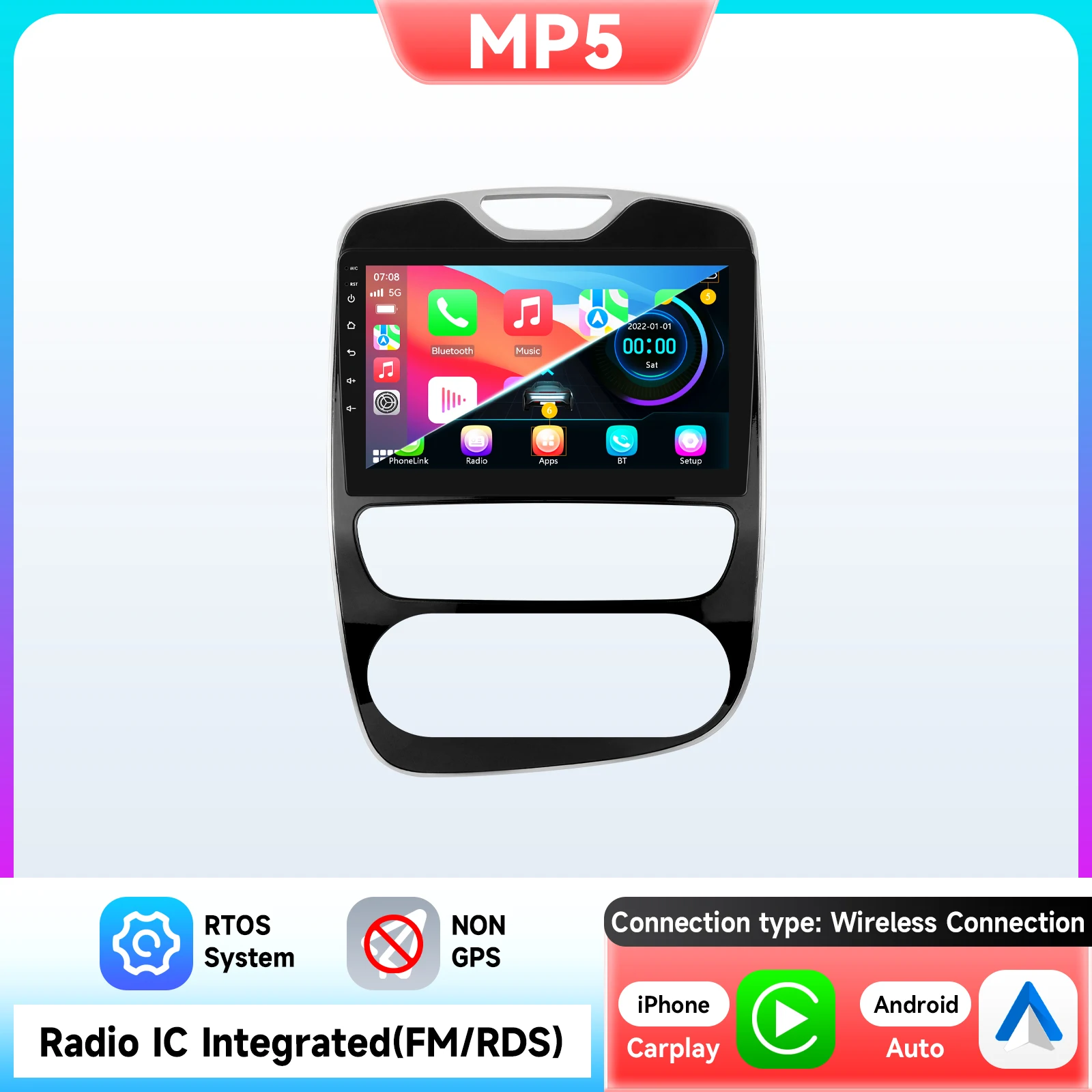 Hizpo 6115 Android Multimedia CarPlay autoradio voor Renault Clio 4 ZOE 2012-2019 Intelligente Systemen DSP SWC RDS GPS FM BT