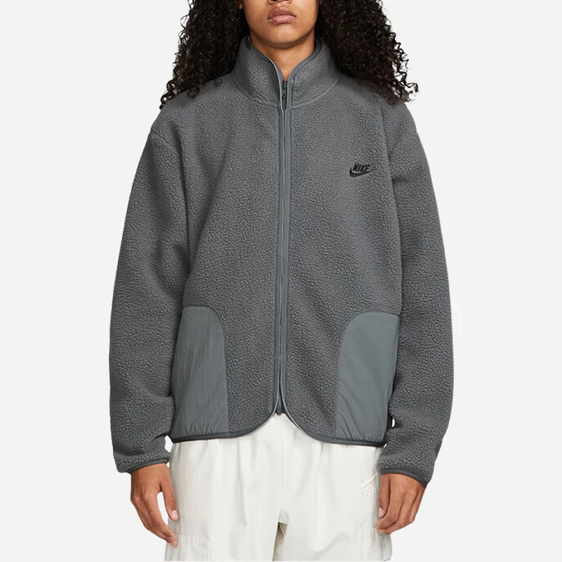 

Оригинальная новая мужская флисовая теплая спортивная куртка Nike с воротником-стойкой FB8387-068