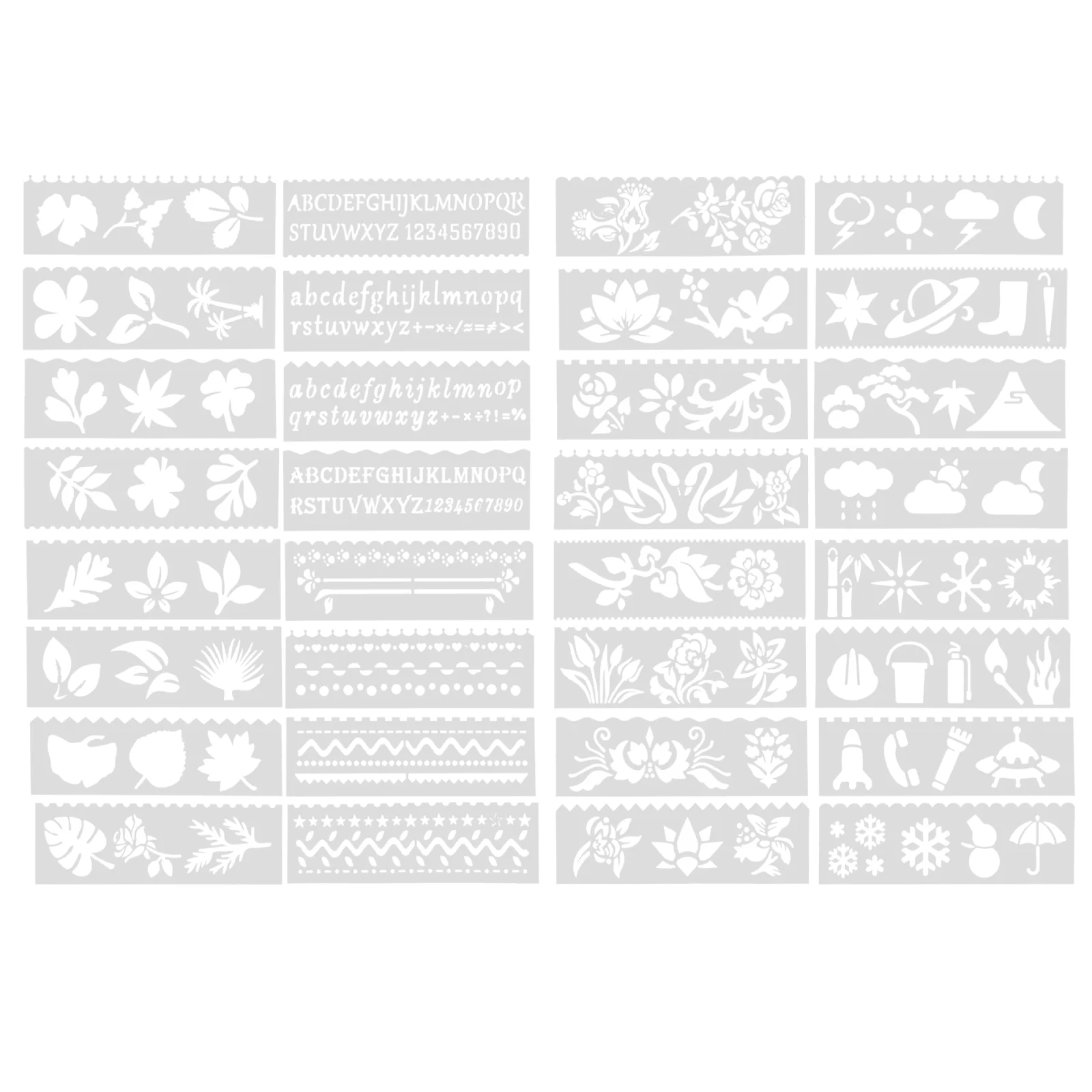 4 Sets Painting Template DIY Projects Stencils Kids Hollow Out Drawing Templates Plastic for Crafts Chic Pattern Landscape