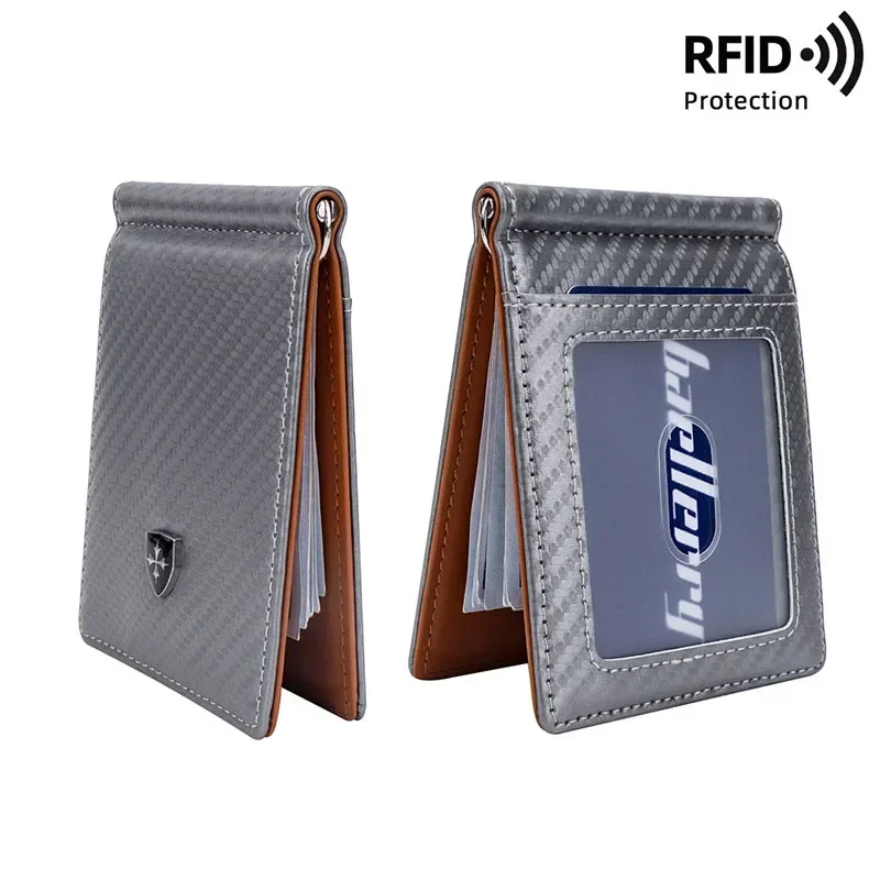 

Rfid Carbon Fiber Leather Men Airtag Wallets Purse Credit Card Holder Air Tag Purse Black Luxury Minimalist Wallet Male Business