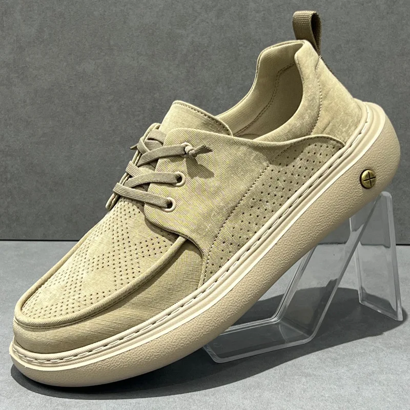 

Men's Ice Silk Breathable Slip-On Shoes Lightweight Casual Sneakers for Spring Summer Non-Slip Soft Comfortable