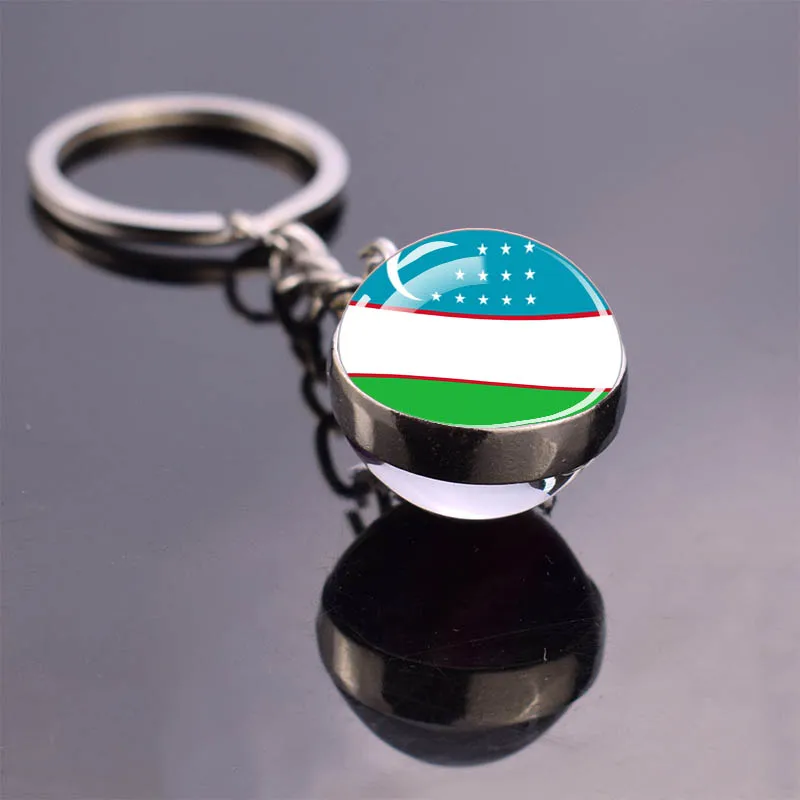 سلسلة مفاتيح العلم الآسيوي ، قلادة كرة زجاجية ، هدايا مجوهرات ، كوريا الجنوبية ، باكستان ، اليابان ، ماليزيا ، روسيا ، كوريا الجنوبية #3