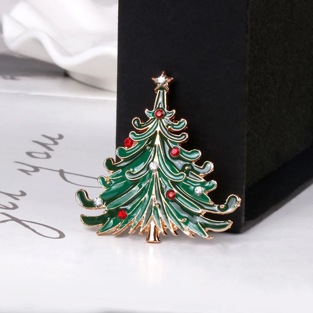 2 قطعة بروش شجرة عيد الميلاد خمر حجر الراين سبيكة عيد الميلاد حفل زفاف الديكور دبوس سبيكة بروش عيد الميلاد دبوس الصدر #6