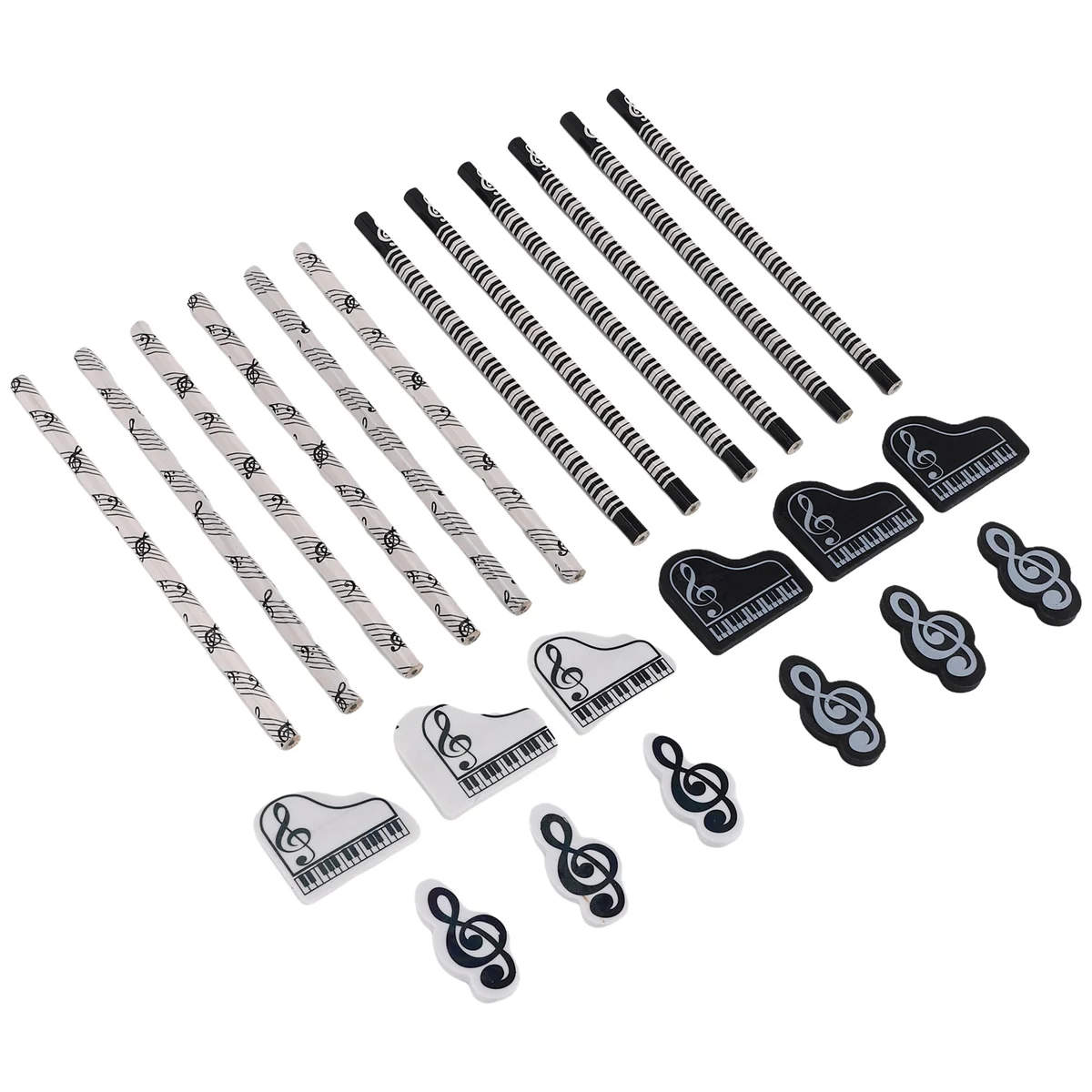 

ABNP Music Pencils Music Note Pencil with Music Themed Erasers Wood Pencils Bulk Keyboard Fun Pencils Erasers Gift (24 Pcs)