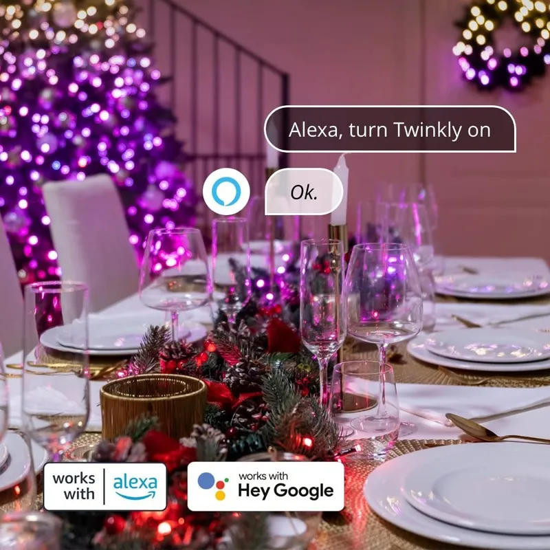 Smart Bluetooth Tuya Wifi Rgb Light String Usb 5V Voor Kerstfeest Decoratie Led Lights Ondersteuning Google Alexa Control