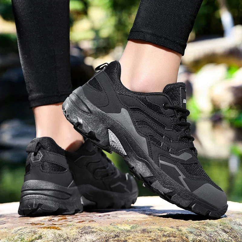 المرأة حذاء رياضة كاجوال منخفض أعلى الدانتيل متابعة امتصاص الصدمات خفيفة الوزن حذاء رجالي مقاومة للاهتراء تنفس المشي لمسافات طويلة في الهواء الطلق الرجال #6