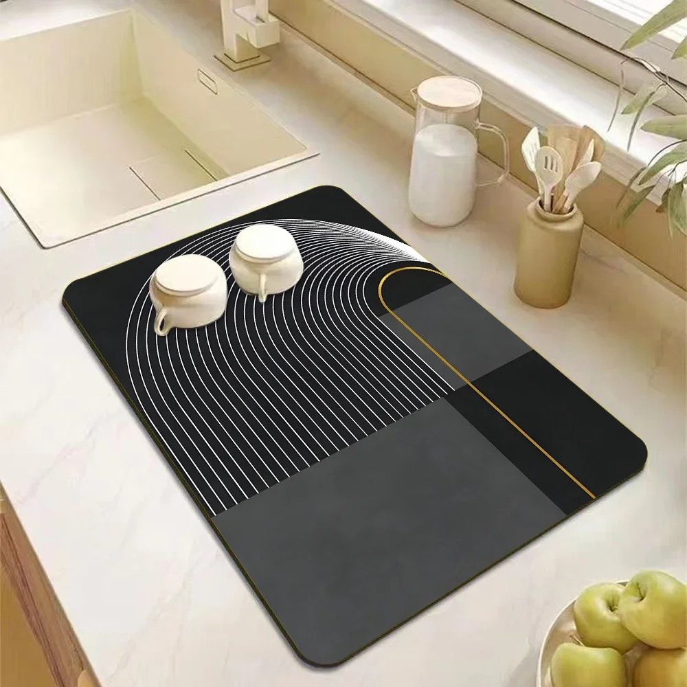 Absorbent Coffee Machine Drip Mat Non Slip Rubber Sole Anti Dirt Coffee Machine Kitchen Sink Bathroom Countertop
