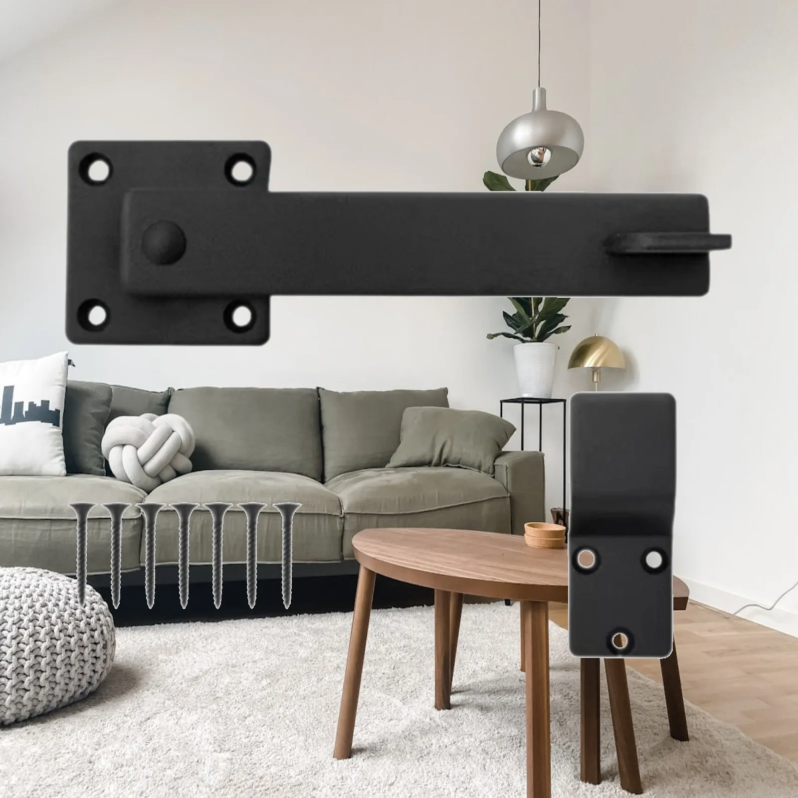 Flip Fence Farm Gate Latch Set Multipurpose for Sliding and Swing Open Door Accessory Heavy Duty Rustic Length 15.2cm Hardware