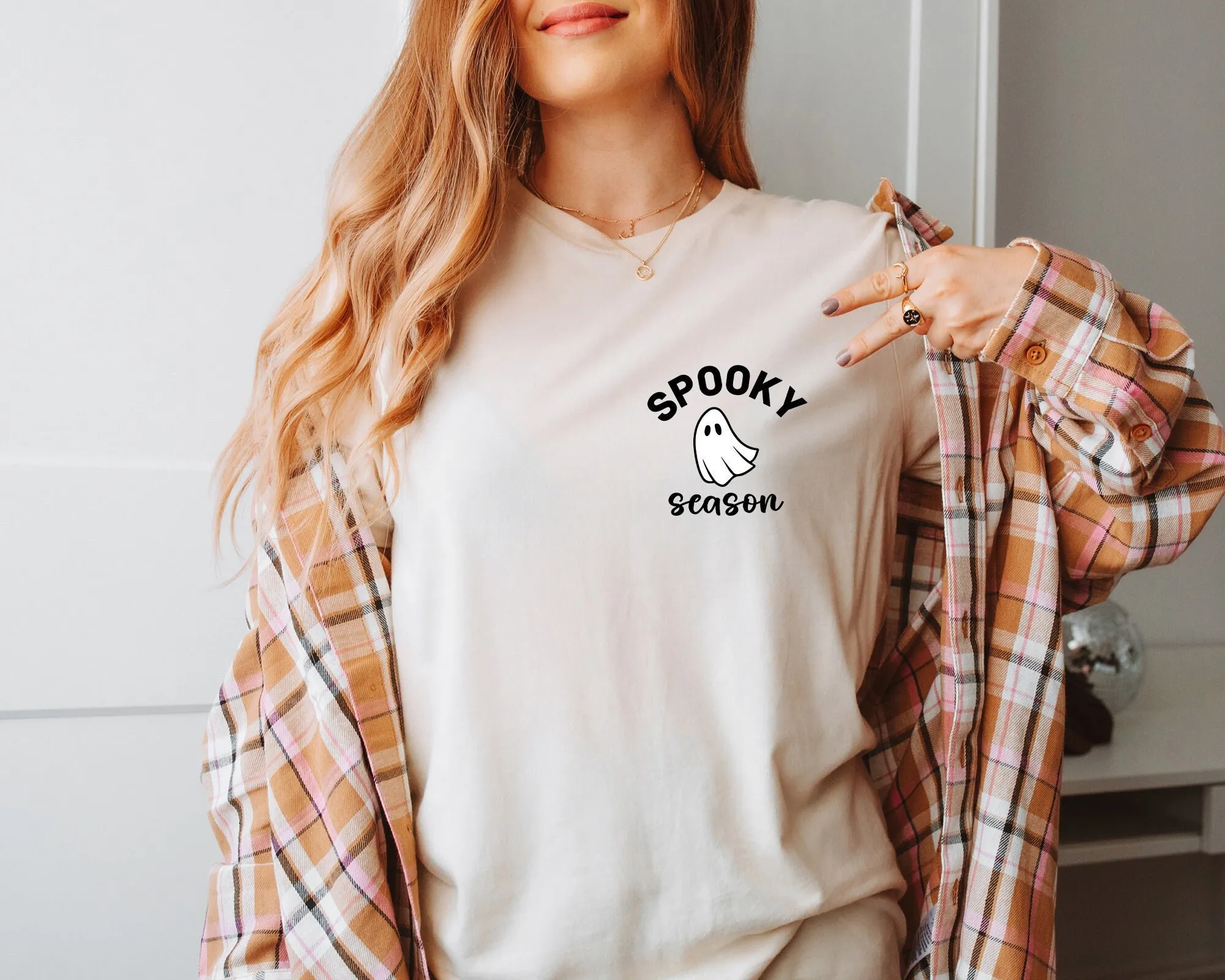 Spooky Season T Shirt Cute Halloween Ghost And Scary Autumn For Her