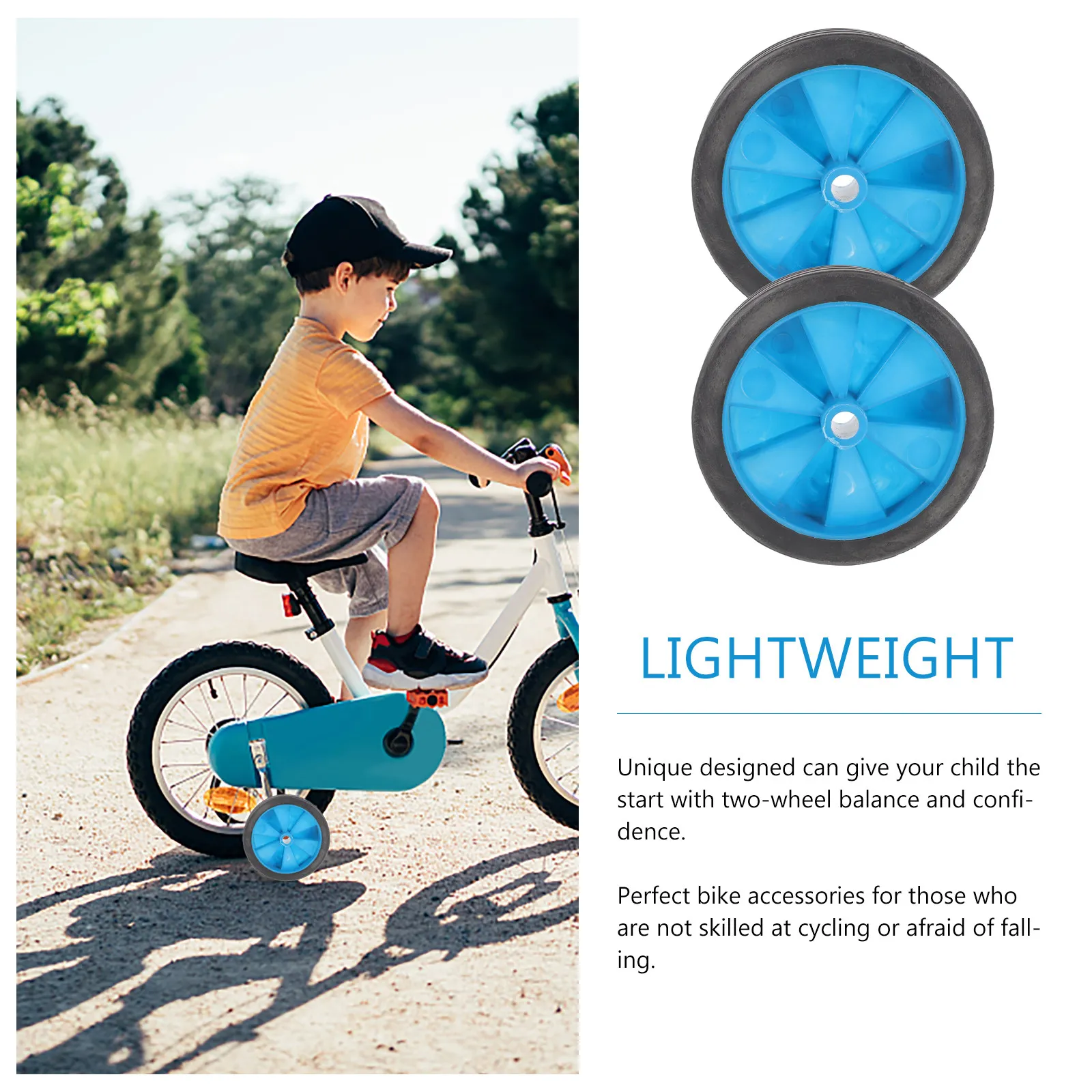 1Set Wear-Resistant Rubber Metal Bike Train Wheels for Kids Balance Learning Easy Install Children Auxiliary Stabilisers