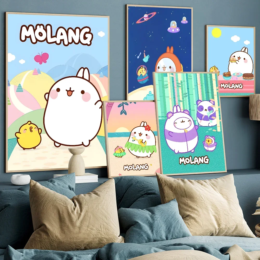 

Cute M-Molangs Whitepaper Poster Waterproof Paper Sticker Coffee House Bar Aesthetic Art Wall Painting