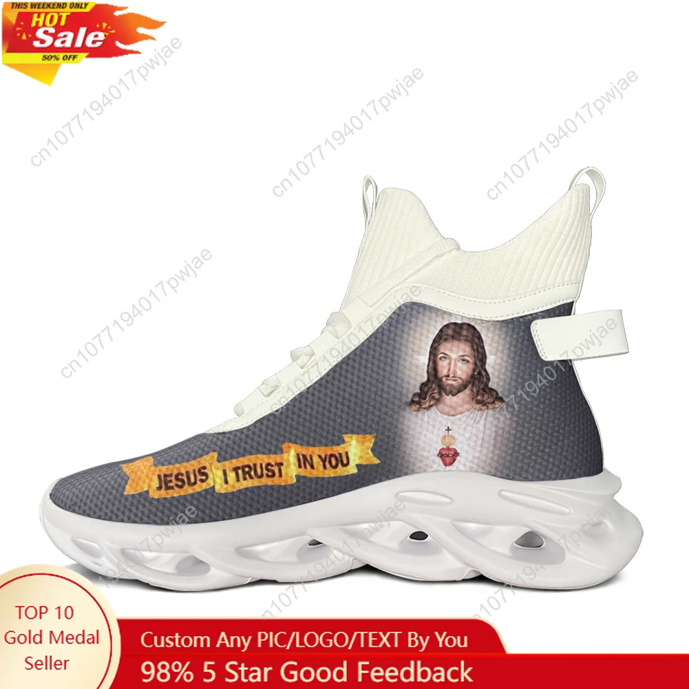 

DIY Christian God Religion Jesus Printed Cross High Top Flats Sneakers Mens Womens Hiking Sneakers Travel Shoes Running Shoe