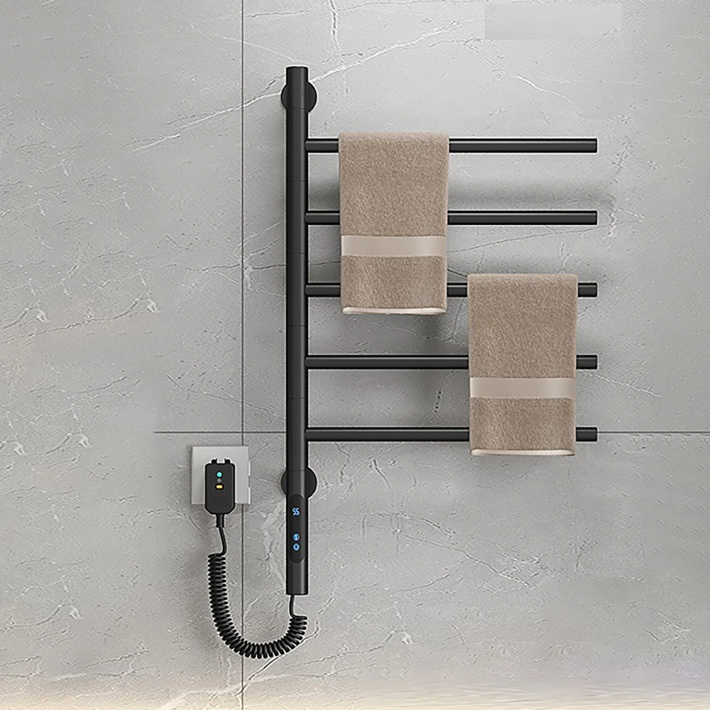 Bathroom Towel Warmer Stainless Steel Smart Electric Heated Towel Rack 45℃-70℃ Temperature Adjustable 1-8h Timing Touch Control