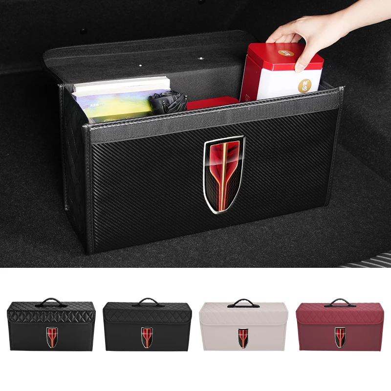 

Car Organiser Travel Bag Leather Trunk Organiser Portable Collapsible For Hongqi HS5 H5 H9 E-QH5 HS7 E-HS9 H7 E-HS3