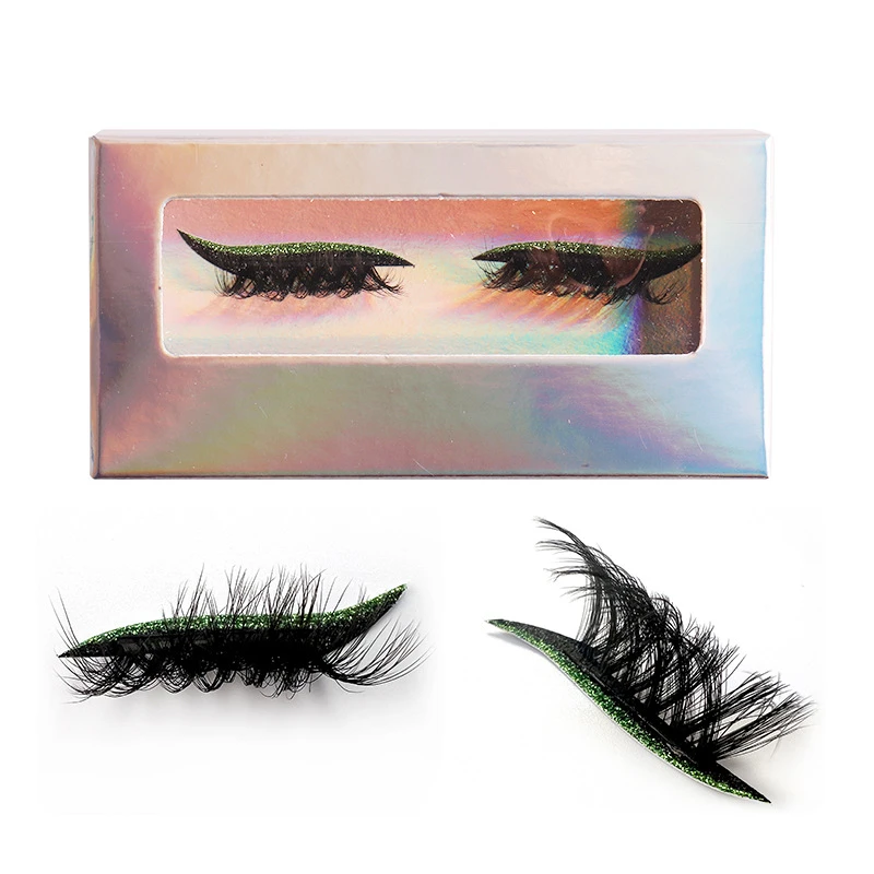 

Eye Shadow Eyelashes Color Eye Shadow False Eyelashes Makeup Individual Self-adhesive False Eyelashes Thick 3D Extension