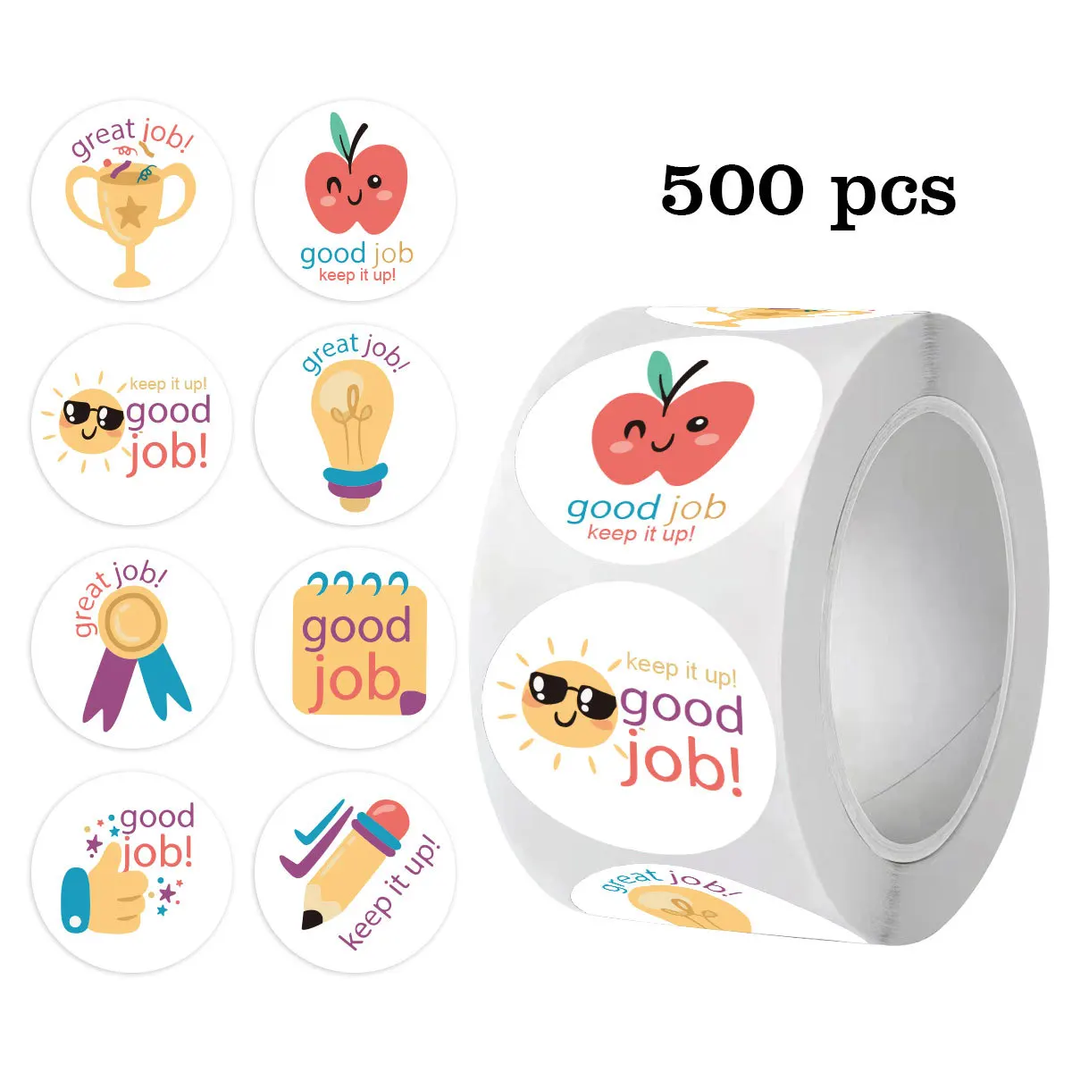 

100-500pcs 2025 New Design Sticker For Children Reward Encouragement Good Job Teacher Job Sticker School Supply Sealing Lables