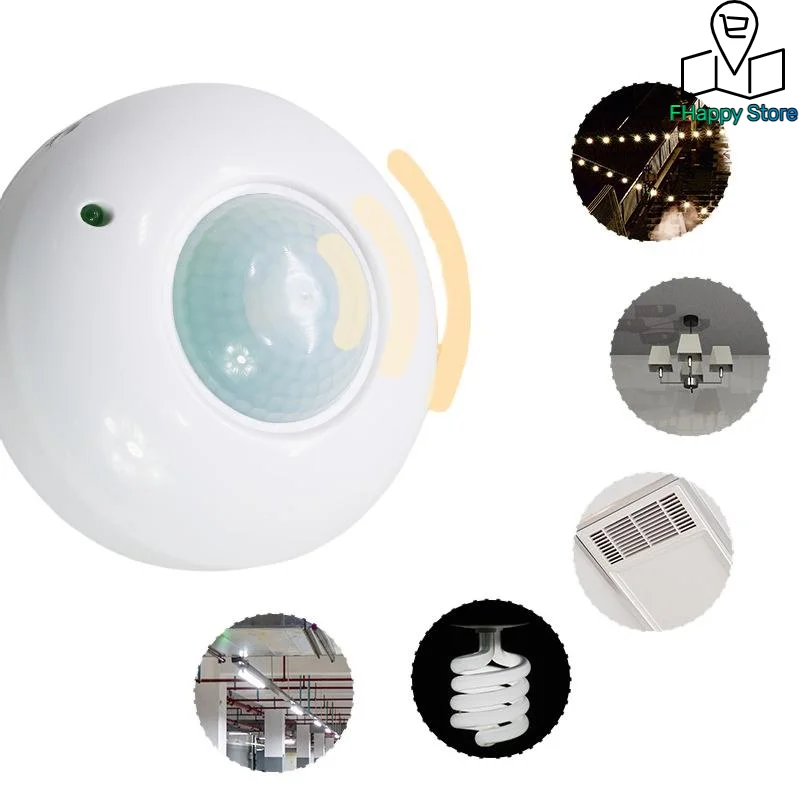 

1 Set AC110-240V Ceiling Mounted PIR Super Slim Motion Sensor Light Switch Human Body Infrared Detector 180 Degree