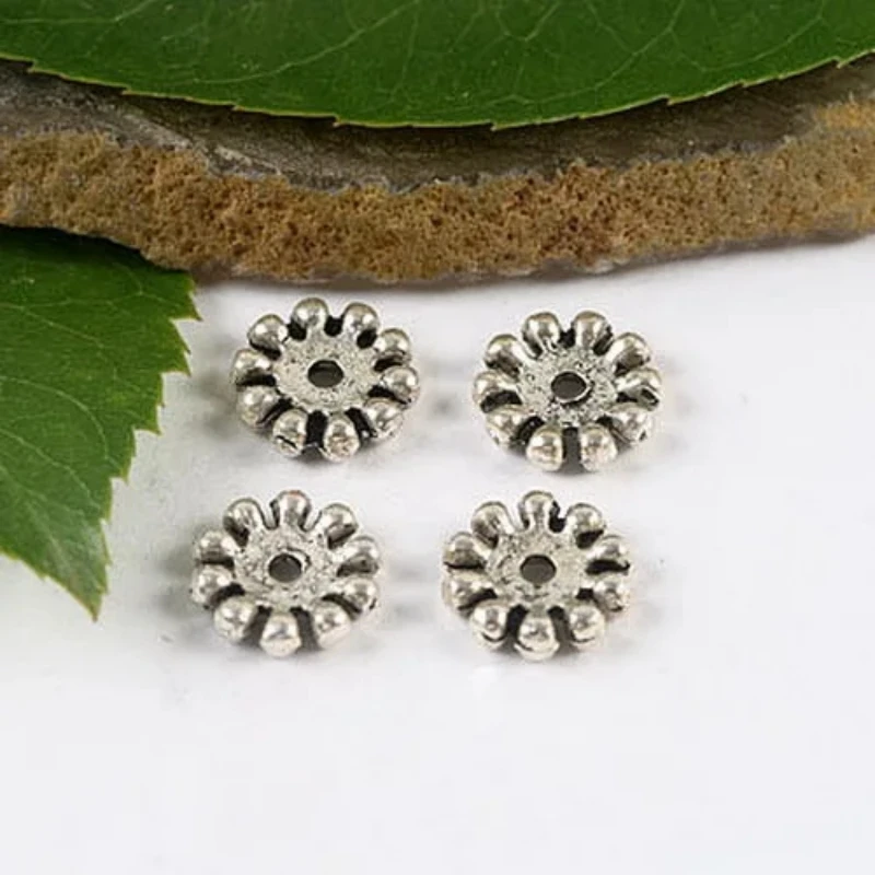 

30pcs dark silver-tone 10mm daisy flower spacer bead h1548 beads for jewelry making