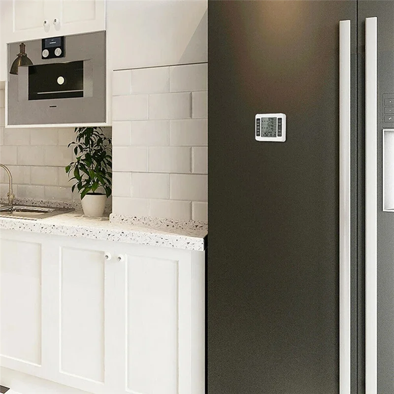 A23F-1Set Termometer Freezer Nirkabel 2 Sensor Jarak Jauh Alarm Jam Termometer Kulkas Suhu Rendah