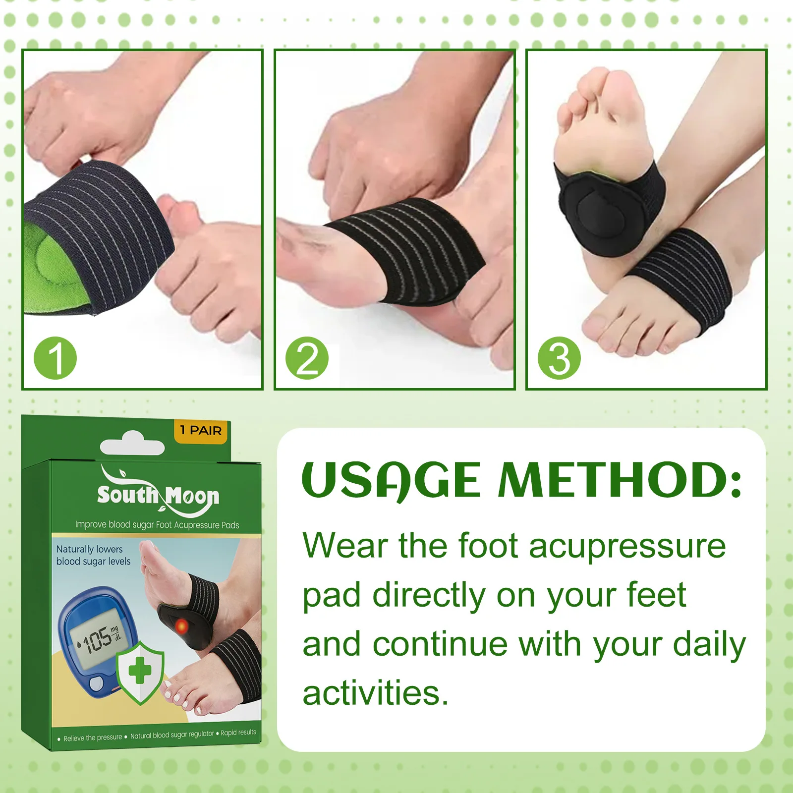 Foot Acupressure Pads Relief Feet Pain Improve Physical Fatigue Sleeping Blood Circulation Regulate Body Health Reflexology Pad