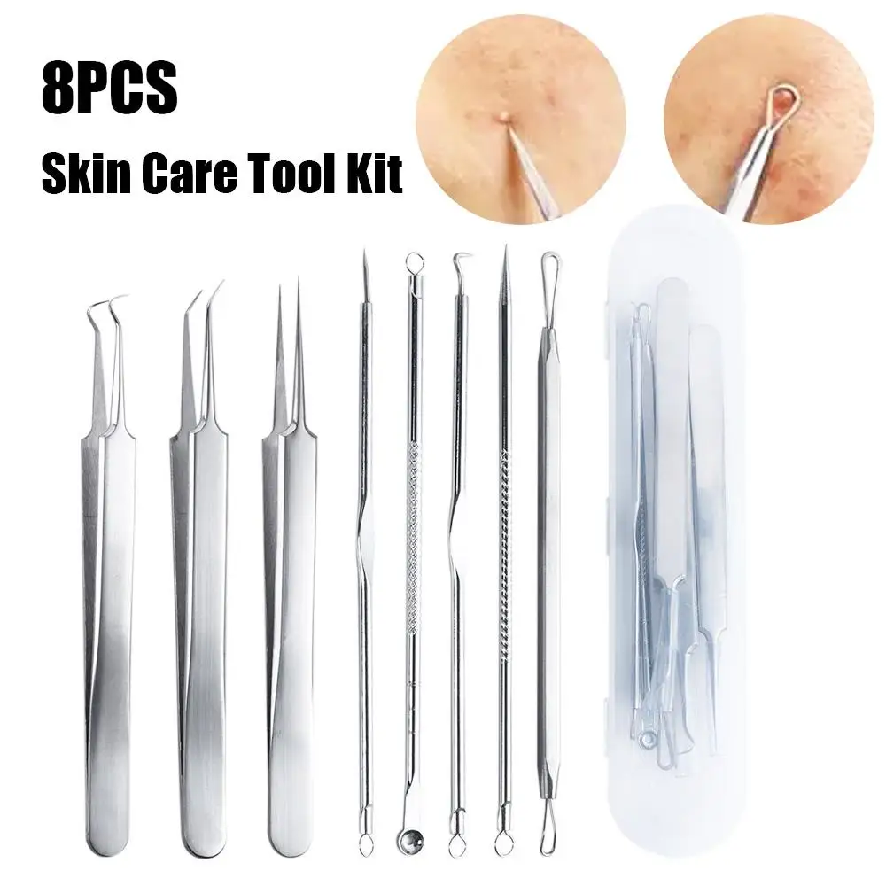 

Acne Pimple Extractor Makeup Tool Tweezer Stainless Steel Pimple Removing Skin Care Tool Kit Face Care Tool Blackhead Removing