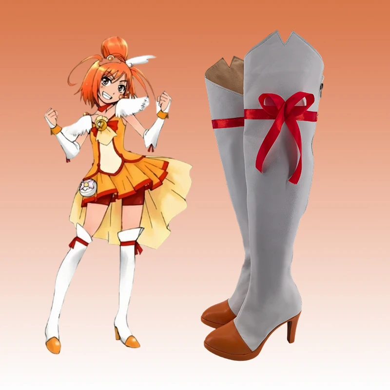 Anime Kid Glitter Force Hino Akane Glitter Sunny Cure Sunny Boots Cosplay Shoes Halloween Costumes for Women Carnival Party