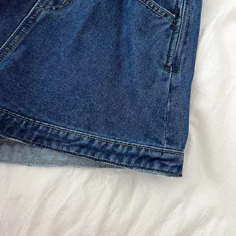 롬퍼 여성 의류 루즈 데님 리본 십대 스트리트웨어 오버롤 운동복 지퍼 여성 기본 와이드 운동 플리츠 포켓 Y2K