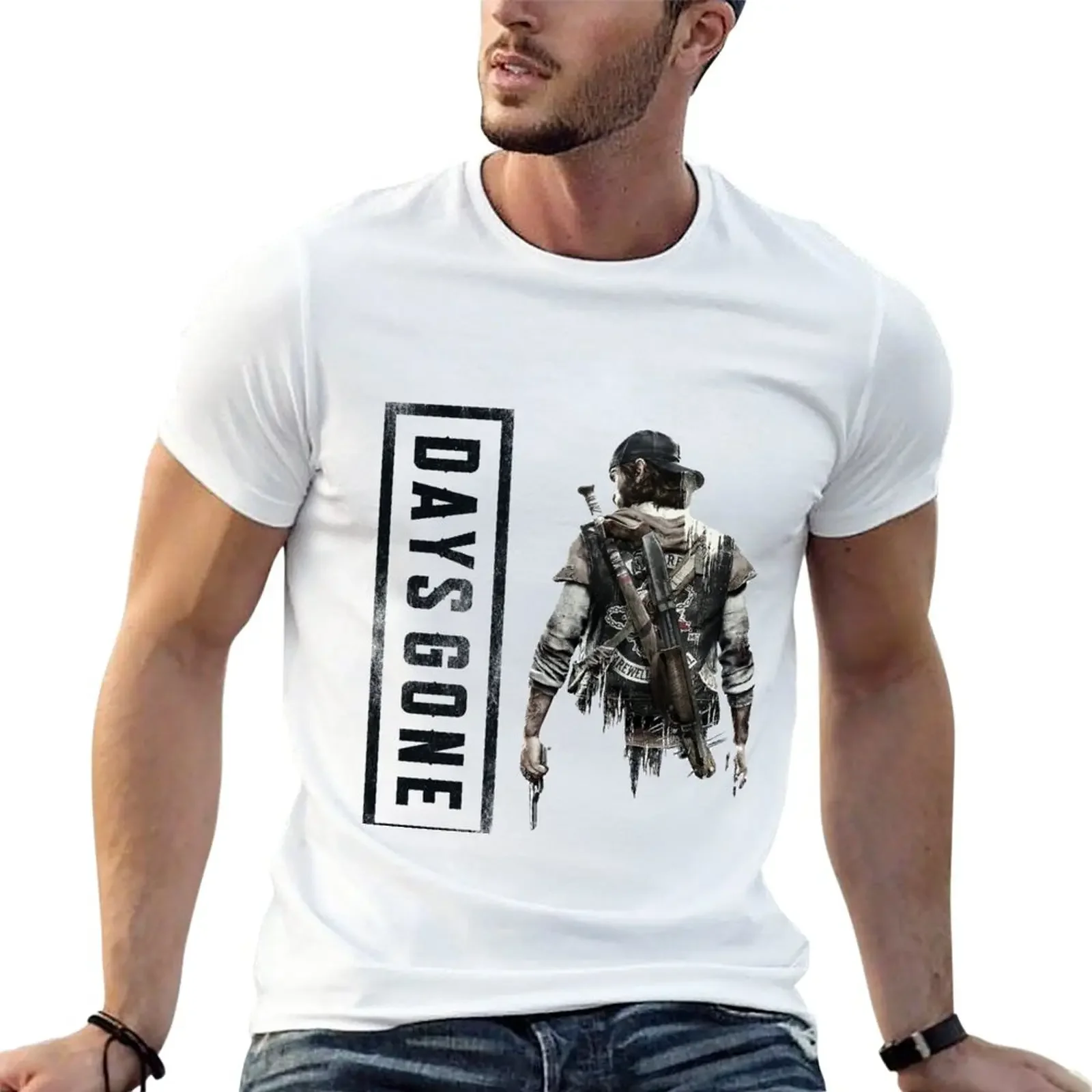 New Days gone T-Shirt vintage anime shirt heavyweights street wear plain mens t shirts