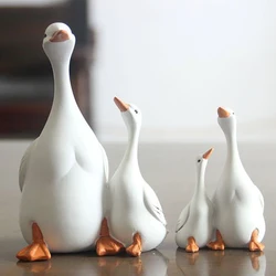 Crafts Perfect Duck Resin Statue Mother And Son Duck Decor For Cabinet Living Room