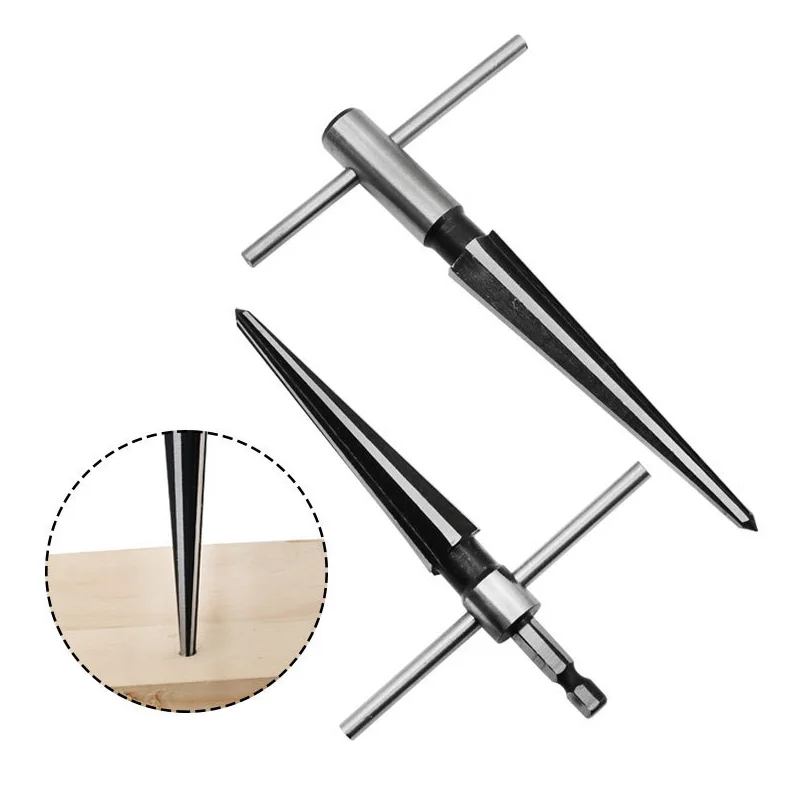 Hand Held 3-13mm Bridge Pin Hole Reamer T Hand 6 Fluted Chamfer Tapered Reamer 5-16mm Deburring Enlarge Pin Hole Reamer