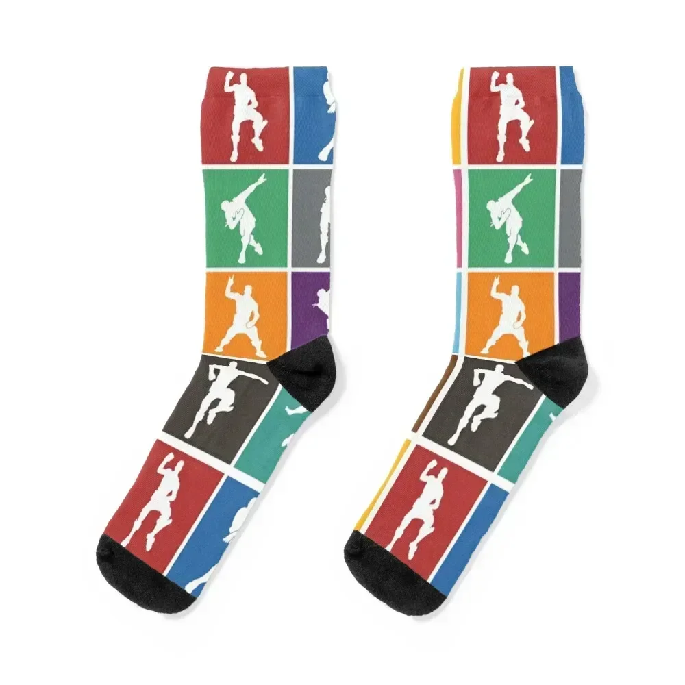 Battle Royale Victory Dance Rainbow lattice Funny Socks essential Run ankle with print Women's Socks Men's