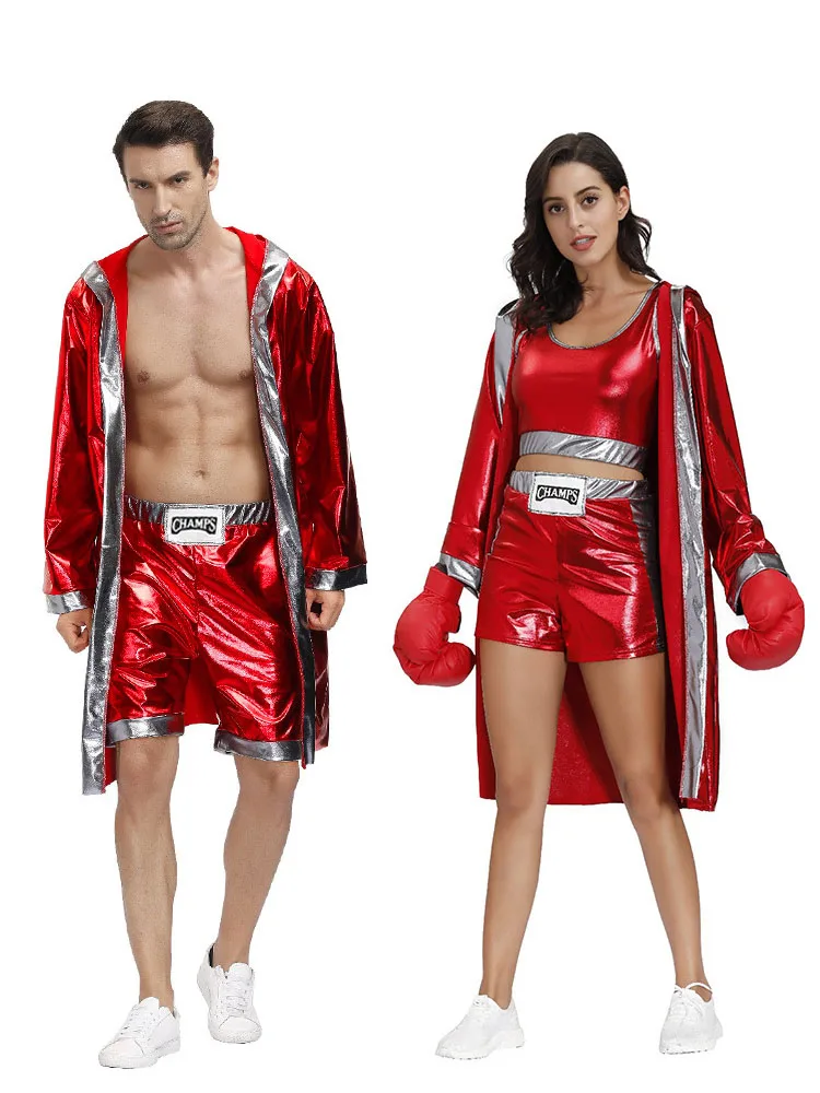 Loween Ensemble de costumes de cosplay de boxe pour hommes et femmes Cany Conférence annuelle Par Funny Boxer Cetition Perfo...