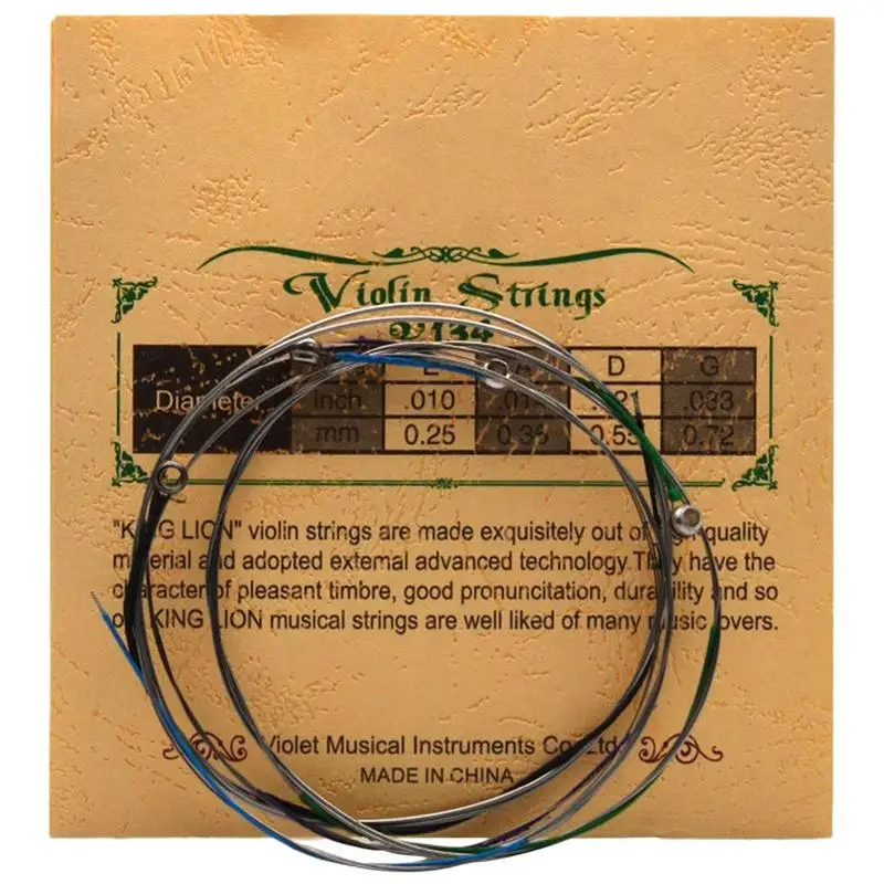 Violin Strings Replacement Fiddle String Rich Tone Solid Steel Core Handcrafted Fiddle Replacement Strings For All Levels