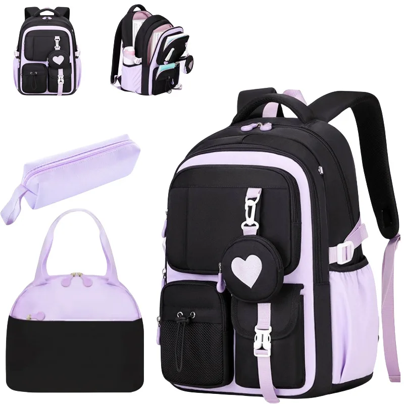 Children School Bags for Teenage Girls Set Schoolbag Kawaii Primary School 3Pcs Junior High School Backpack Kids Travel Rucksack
