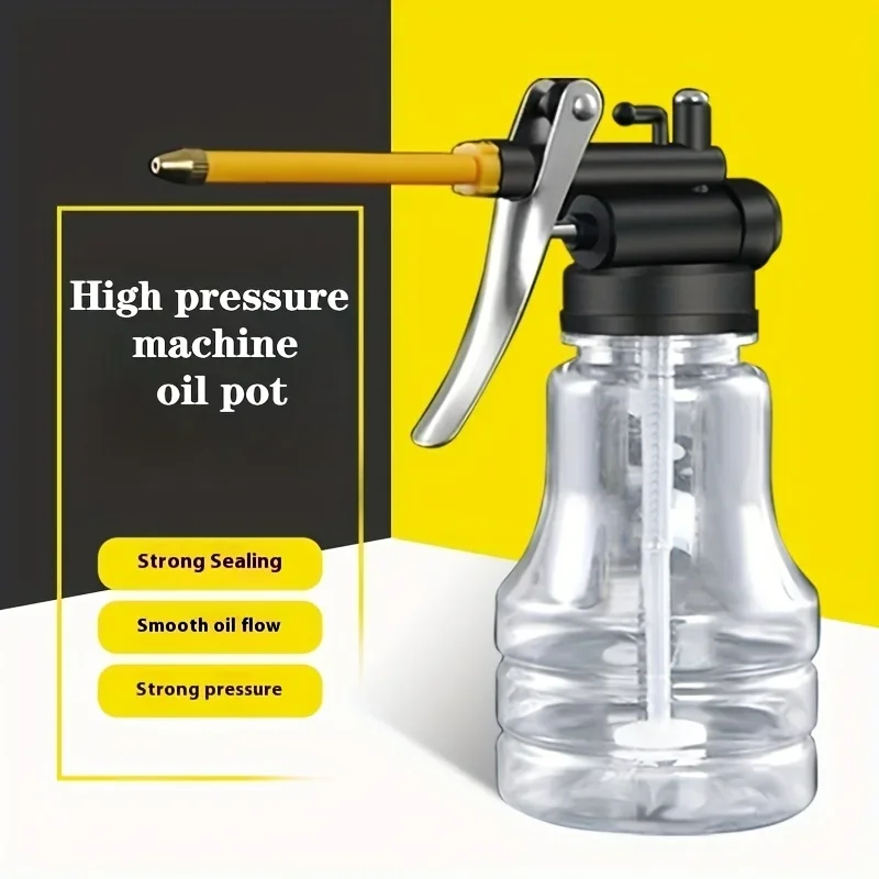 

High Pressure Oil Bottle, Transparent Plastic Oil Filler Gun with Copper Nozzle & Hose for Auto Motorcycle Machinery