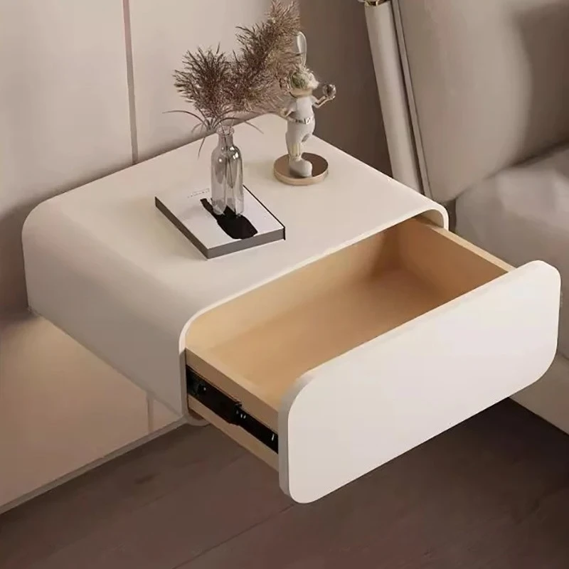 

Bedroom Bedside Cabinet, Solid Wood Suspended Bedside Table,Minimalist Wind Storage, Hanging Small Storage Cabinet Nightstands