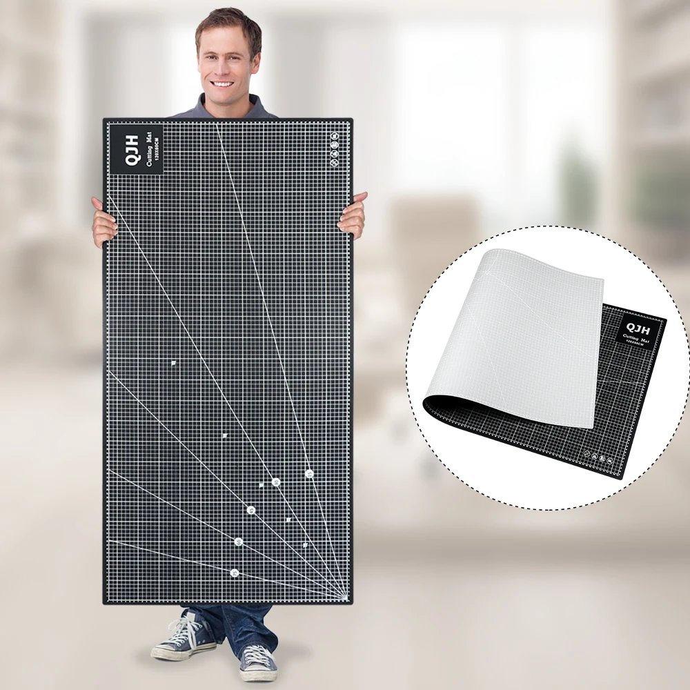 1pc 120x60cm High-End Gray-Black Cutting Board Tool, 0.3cm Thick Double-Sided PVC Mat, DIY desktop Cutting Pad for Leather Craft
