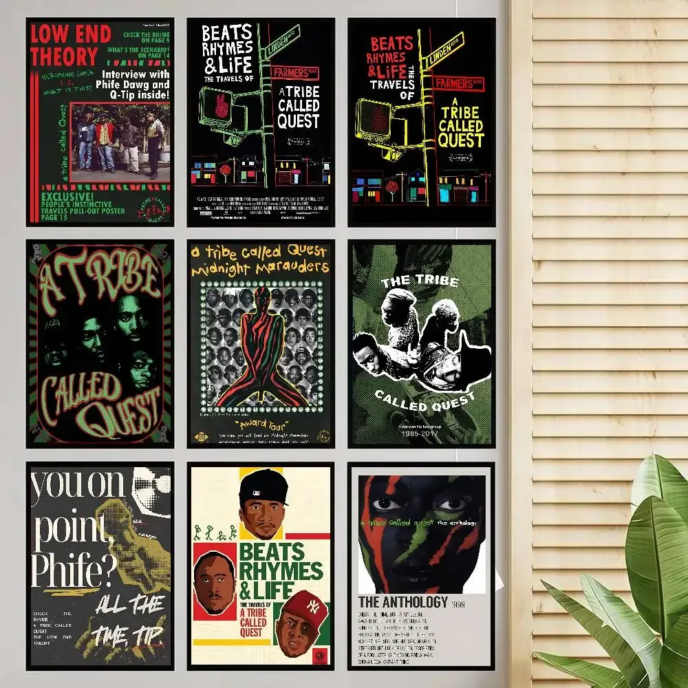 Classic Vintage A Tribe Called Quest Band Poster Self-adhesive Art Room Entrance Restaurant Wall Decor Art Painting