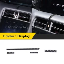 For Porsche Taycan 2019 2020 2021 2022 Soft Carbon Fiber Car Central Control Air Outlet Panel Trim Stickers Car Accessories