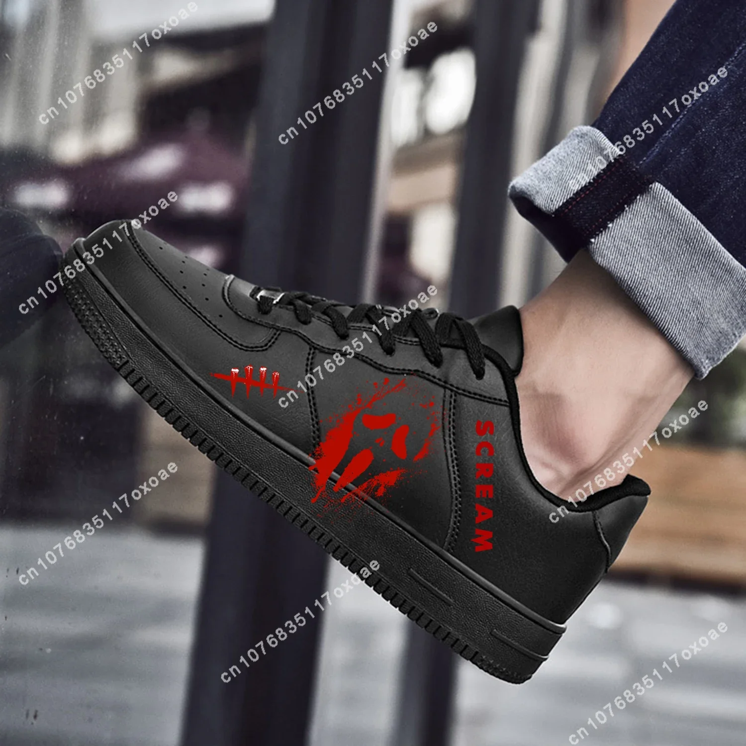 

Scream Movie billy Loomis Halloween AF Basketball Mens Womens Sports High Quality Flats Force Sneakers Lace Up Mesh Custom Shoe