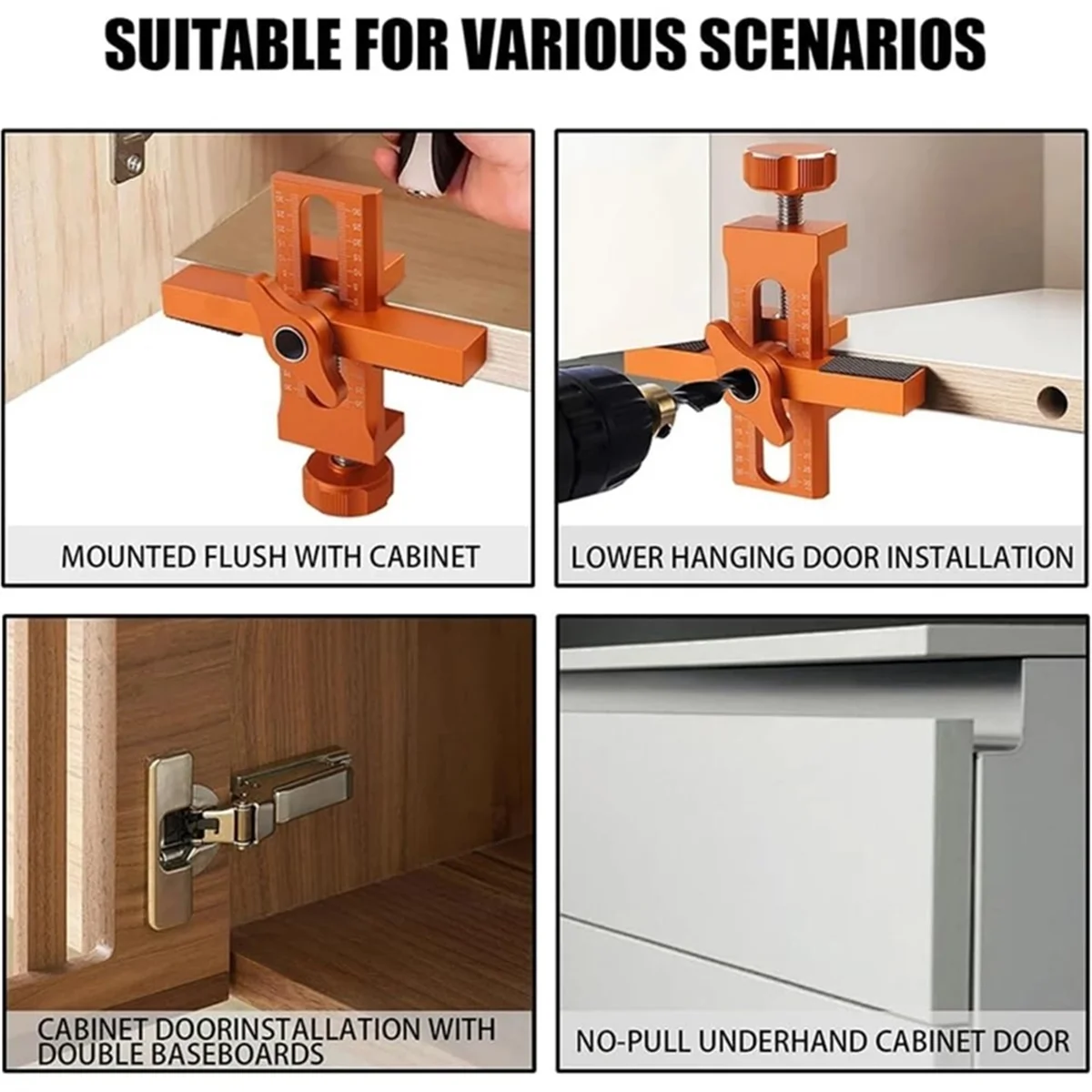 

A002 10mm Rebounder Punched Mounting Jig Adjustable Cabinet Door Installation Positioner 2 in 1 Quick Closet Door Mounting