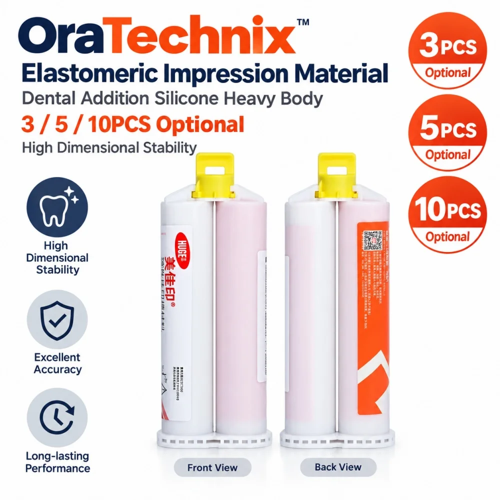 3/5/10PCS Dental Impression Material 50ml/PCS Light Body Silicone Rubber Elastomeric Gun Bite Registration Artificial with Tips