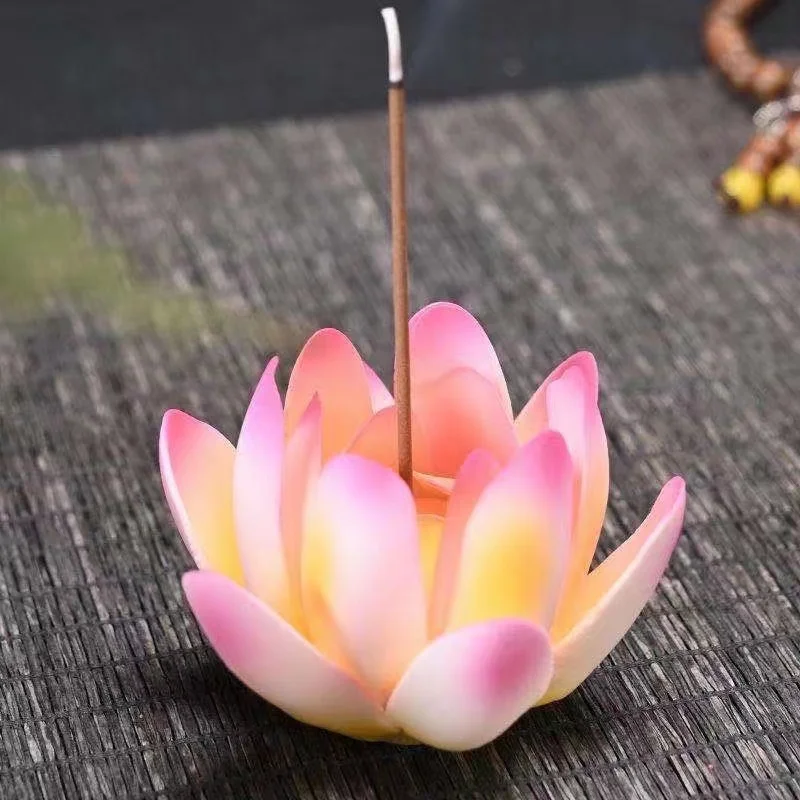 Ceramic Handmade Lotus Thread Incense Base - Household Indoor Thread Incense Socket - Decorative Decoration for Buddha Hall